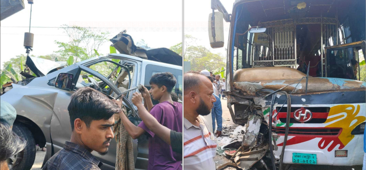ঢাকা-বরিশাল মহাসড়কে বাস-মাইক্রোবাসের সংঘর্ষ, নিহত ২