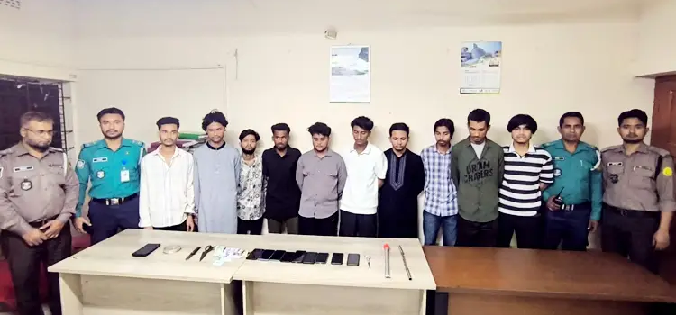 সিলেটে অপহরণ করে মুক্তিপণ আদায়ের অভিযোগে ১০ যুবক আটক