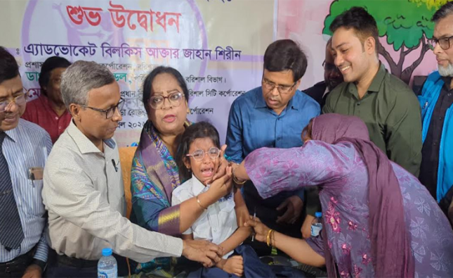 বরিশালে হাম, রোবেলা টিকা ক্যাম্পেইনের উদ্বোধন